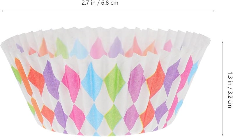 200 Pcs Colorful Standard Size Paper Cupcake Liners Food Grade Baking Wrappers - Image 2
